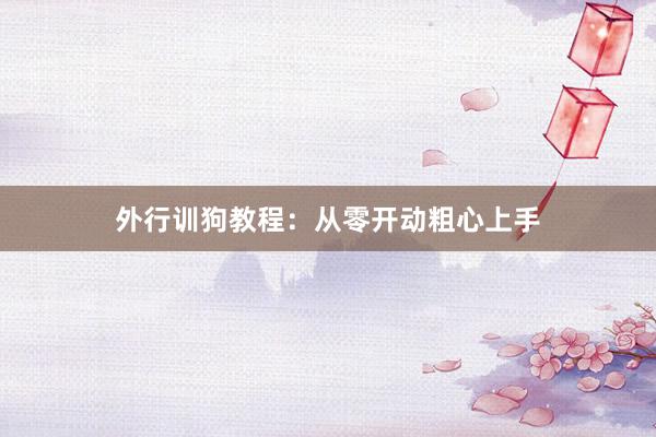 外行训狗教程：从零开动粗心上手