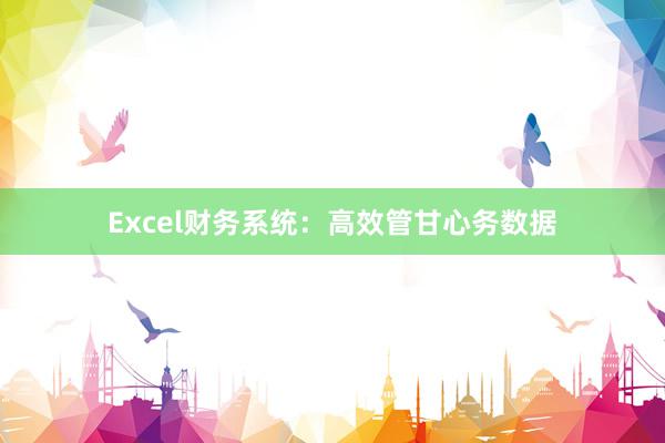 Excel财务系统：高效管甘心务数据